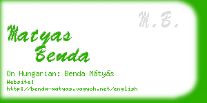 matyas benda business card